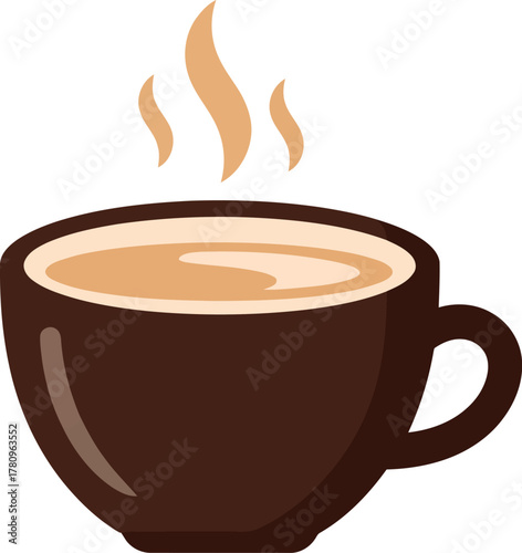 Steaming hot coffee cup morning brew cozy drink