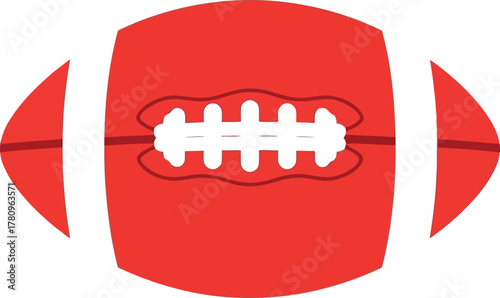 Red american football silhouette isolated