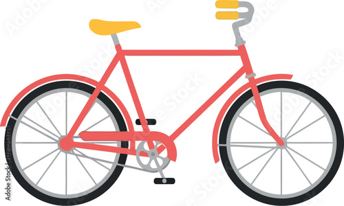 Retro red bicycle vintage style city commute