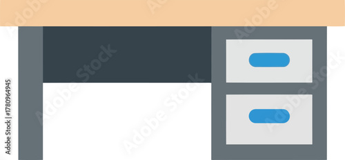 Modern office desk with drawers minimalist workspace furniture