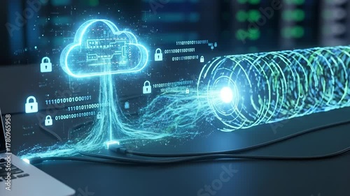 Visual Representation of Cloud Computing and Data Security.