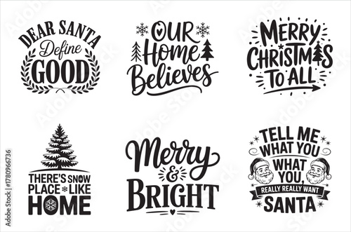 Festive christmas lettering designs and quotes for holiday celebrations