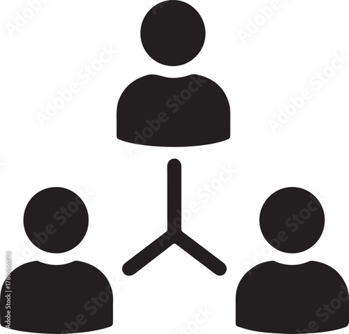 Networking icon showing connected people, symbolizing teamwork, communication, and connection.