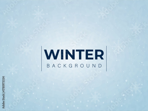 Snowy winter landscape background design. Snow in the forest winter season. Trees, pine, sun loungers and falling snow vector illustration. Christmas background.