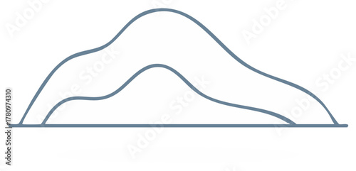 Abstract flowing mountain peaks with simple lines