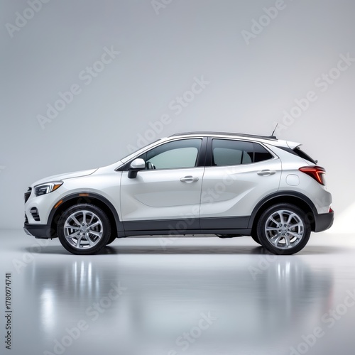 silver car isolated on white