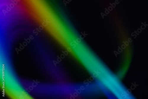 Abstract irregular blue ,red ,neon lights on black background. Long exposure. Light painting photography  