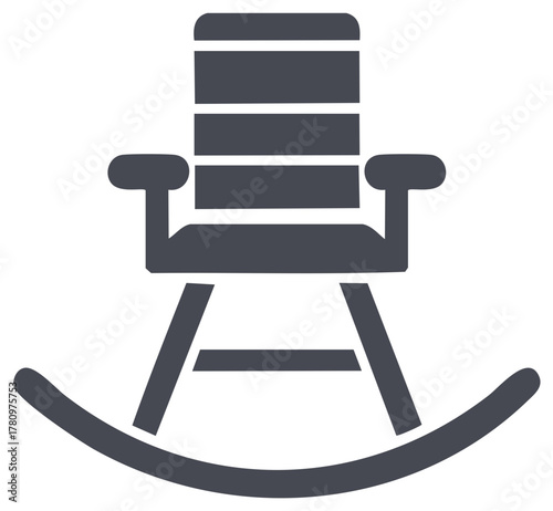 Iconic rocking chair with curved runners for gentle motion, a timeless piece of furniture.