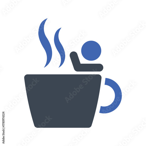 Person sitting in a hot tub icon