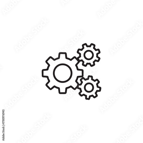 settings icon. Cogwheel symbol. Gear wheel vector linear icon for use in any purpose. illustration isolated on white background