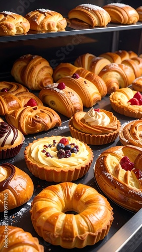 Wallpaper Mural Assortment of fresh pastries, including croissants and tarts (1) Torontodigital.ca