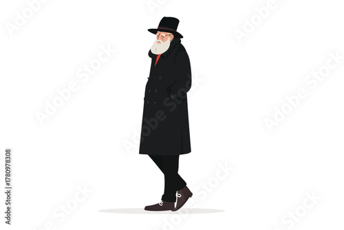 extravagant old man isolated