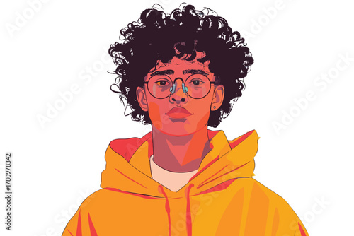 extravagant teen boy isolated