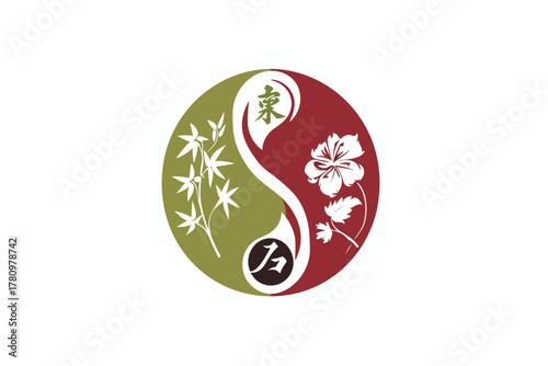 Traditional Chinese feng shui elements diagram isolated