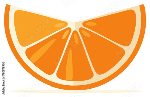 Slice of Orange Fruit Fresh and Juicy Colorful Graphic Illustration
