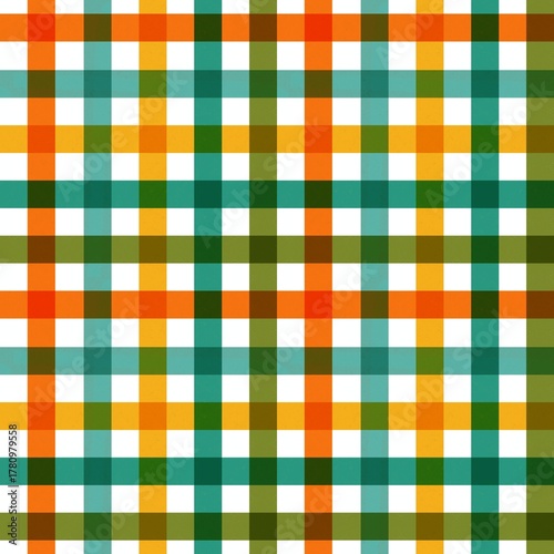 Seamless Gingham Plaid Pattern in Autumn Colors