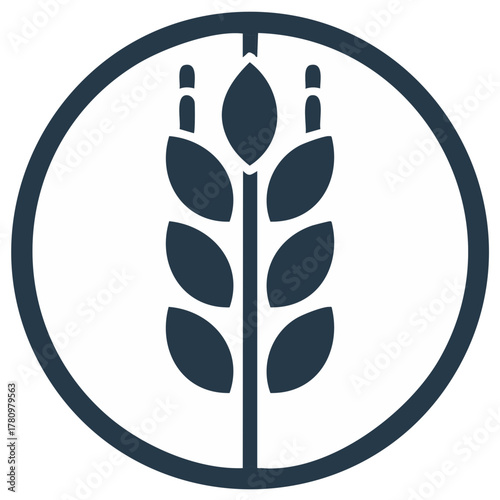 Elegant Wheat Stalk Circle Icon Design for Branding Purposes Symbolizing Agriculture and Grain