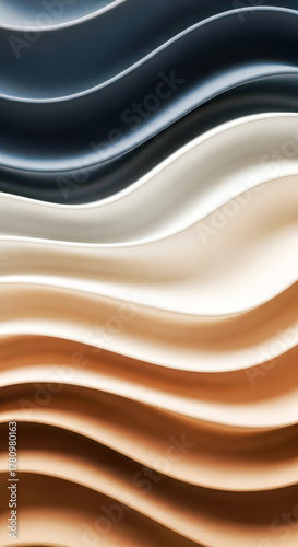 Abstract Wavy Layers in Soothing Earth Tones and Cool Grays