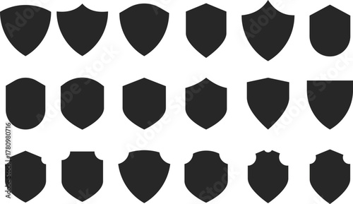 shield icon collection. Digital Protection symbol. Privacy Guard sign. Safety shield icon set