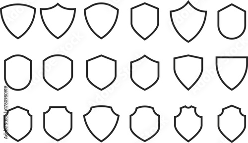 shield icon collection. Digital Protection symbol. Privacy Guard sign. Safety shield icon set