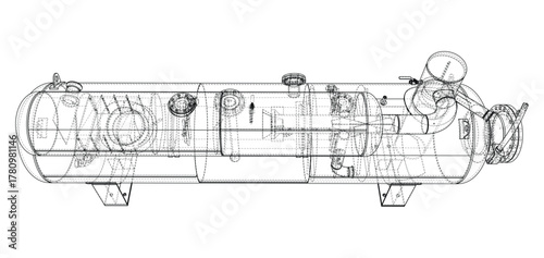 Industrial Equipment Blueprint. Vector