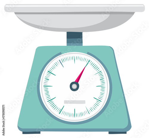 Vintage analog kitchen food scale illustration for weighing and measuring ingredients