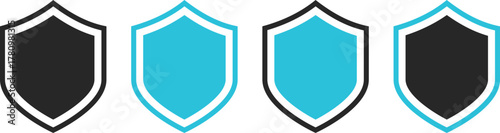 shield icon collection. Digital Protection symbol. Privacy Guard sign. Safety shield icon set