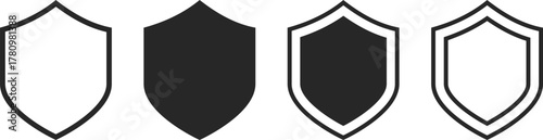 shield icon collection. Digital Protection symbol. Privacy Guard sign. Safety shield icon set