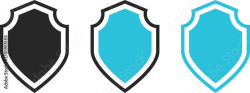 shield icon collection. Digital Protection symbol. Privacy Guard sign. Safety shield icon set