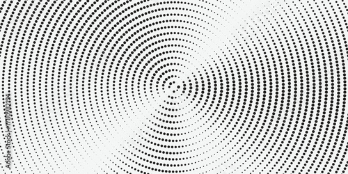Dotted sound wave signal. Radio or music audio concept. Concentric ripple semi circles. Vector background