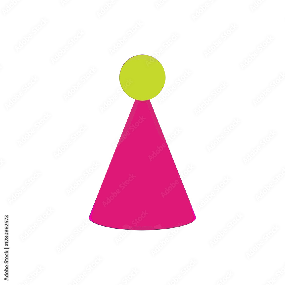 Obraz premium Brightly colored geometric composition showcasing a cone and sphere design art