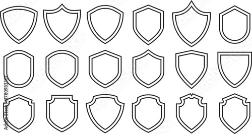 Security Shield and Protection Icon Set. Safety shield Symbol and Trust Badge sign. Privacy Guard