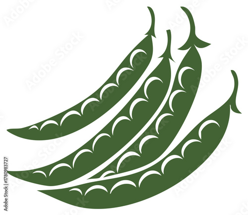 Green Pea Pods Vector Illustration Fresh Healthy Organic Vegetable Ingredient Design