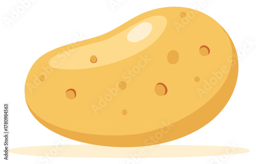 Fresh whole raw potato vector illustration in a flat cartoon style