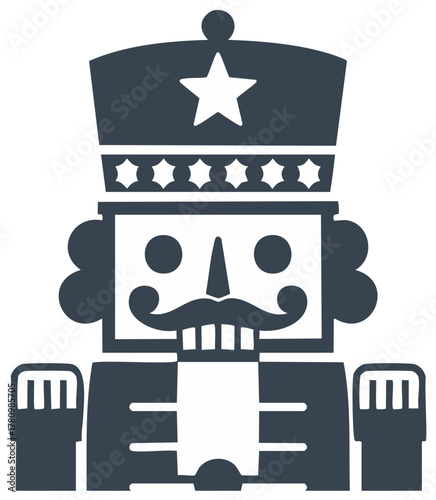 Cartoon Nutcracker Soldier Illustration. Holiday decor element isolated.