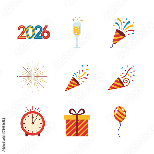 Festive 2026 New Year's Celebration: Joyful Icons for a Cheerful and Bright Future