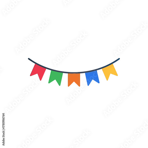 Festive bunting decoration with a vibrant and cheerful design for celebrations