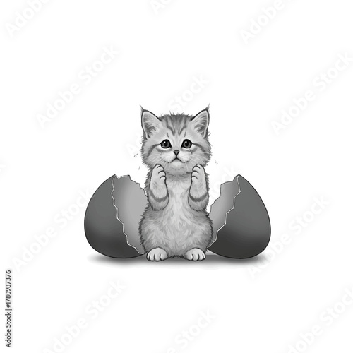 Kitten Hatching From Egg