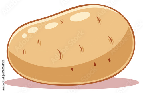 Cartoon Potato with Sprouts and Eye Details