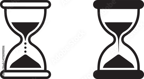 hourglass icon outline and solid set vector time symbol