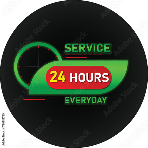 24 Hours Service Icon