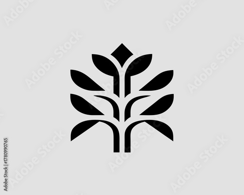 Art nature logo vector design oak tree abstract tree logo symbol 