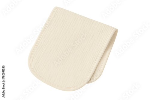 Cream baby burp cloth textile on transparent background
