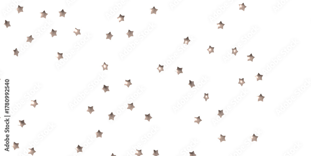 Fototapeta premium Festive star confetti on a white background, perfect for adding a touch of elegance to any design. Ideal for celebrations, parties, and special
