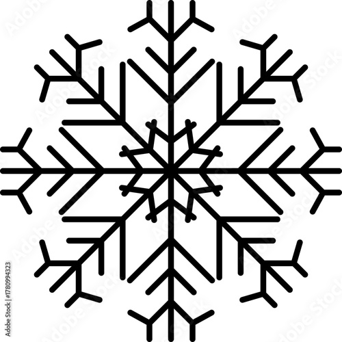 Snowflake snow freeze winter thin line outline icon. Snowflakes thin line icon set. Snowflake Simple illustration