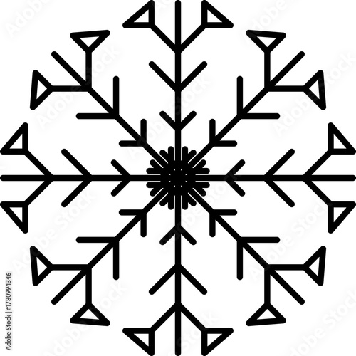 Snowflake snow freeze winter thin line outline icon. Snowflakes thin line icon set. Snowflake Simple illustration