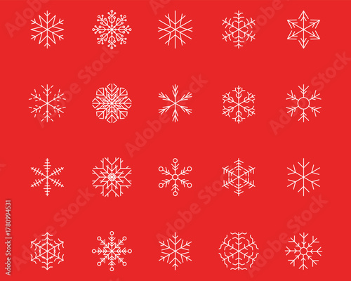 Snowflake snow freeze winter thin line outline icon. Snowflakes thin line icon set. Snowflake Simple illustration
