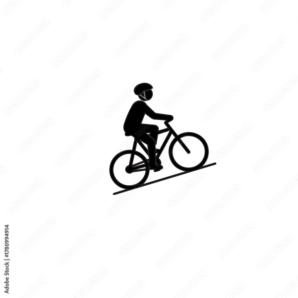 Fototapeta premium Uphill cycling silhouette