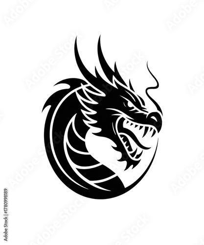 Wallpaper Mural Chinese Dragon Head Vector Artwork – Mythical Animal Illustration Torontodigital.ca