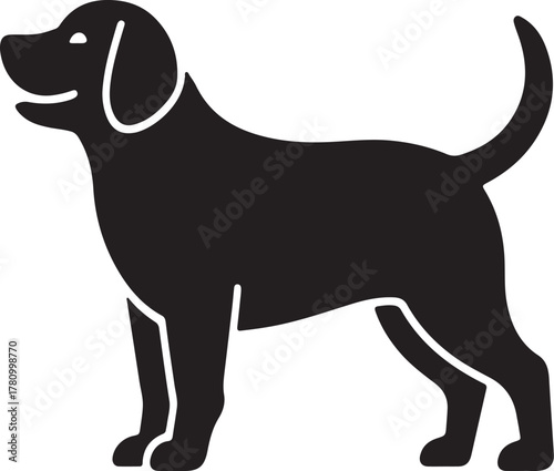 Black Labrador Dog Silhouette Breed Pet Companion Animal Standing Icon